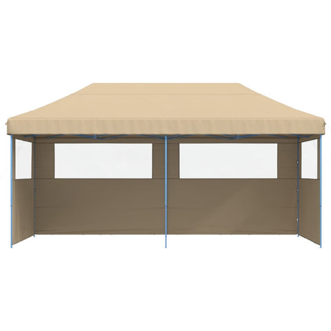 VidaXL Partytent inklapbaar pop-up met 3 zijwanden beige