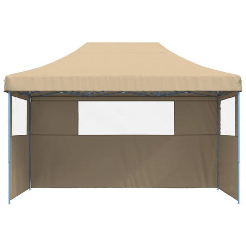 VidaXL Partytent inklapbaar pop-up met 3 zijwanden beige