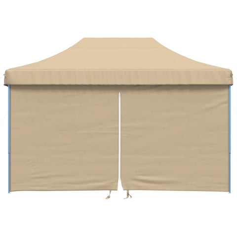 VidaXL Partytent inklapbaar pop-up met 4 zijwanden beige