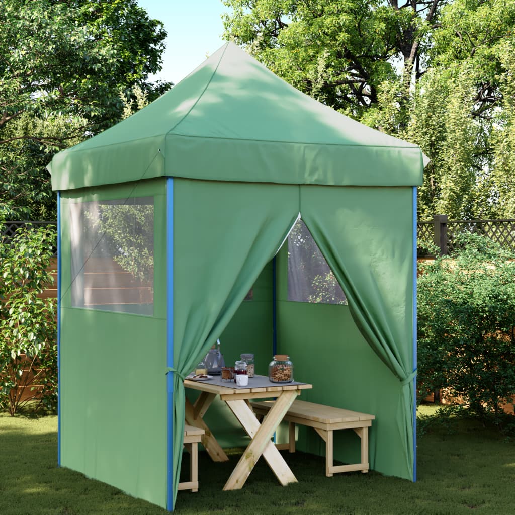 VidaXL Partytent inklapbaar pop-up met 4 zijwanden groen