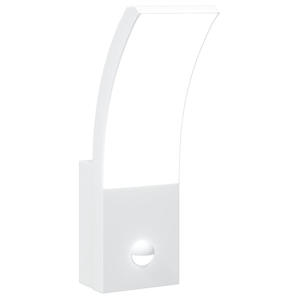 VidaXL Buitenwandlamp LED met sensors gegoten aluminium wit