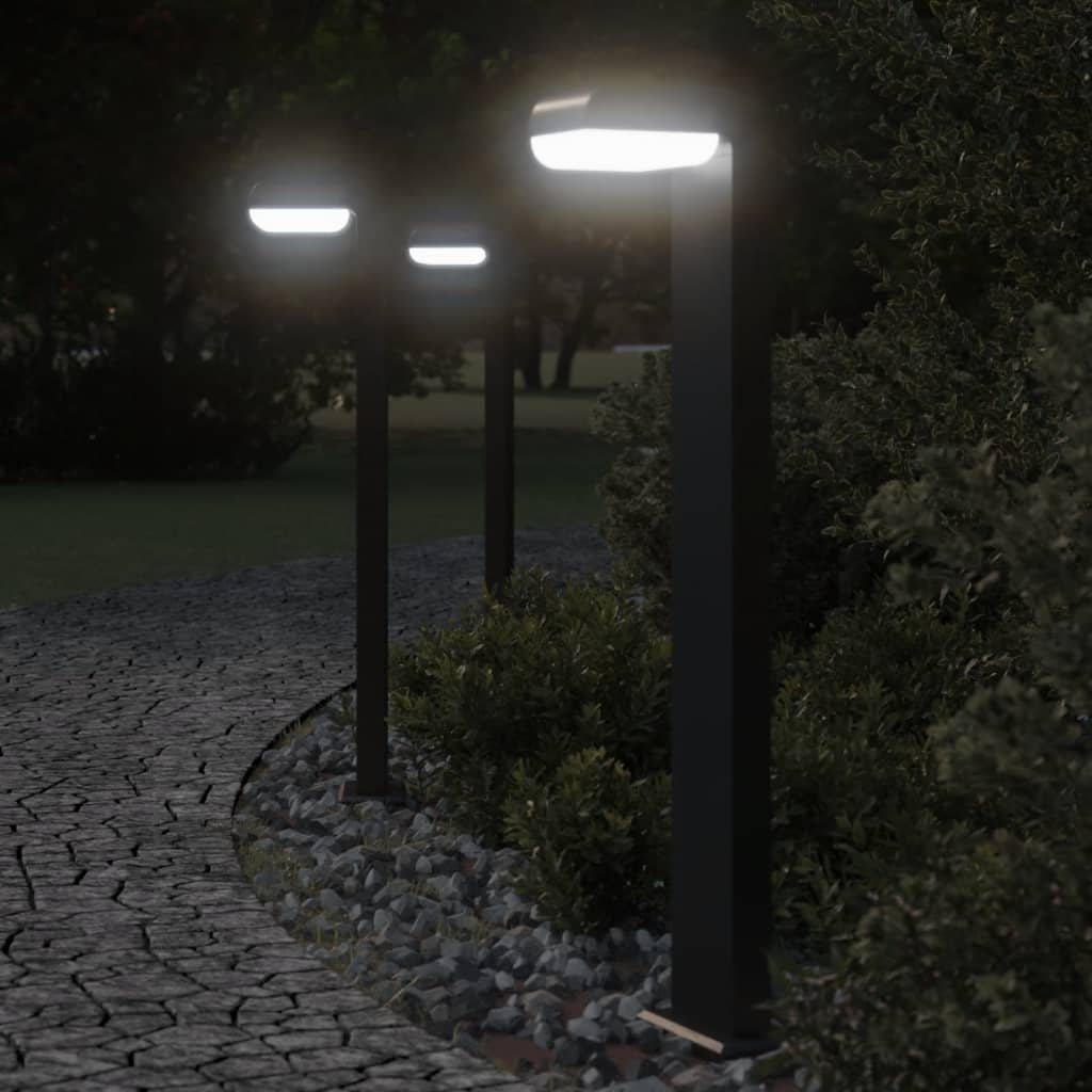 VidaXL Vloerlampen voor buiten 3 st 80 cm gegoten aluminium zwart