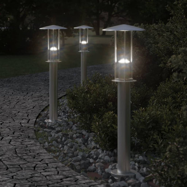 VidaXL Buitenvloerlamp 60 cm roestvrijstaal zilverkleurig