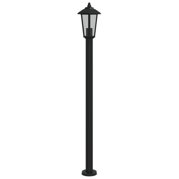 VidaXL Vloerlamp voor buiten 120 cm roestvrijstaal zwart