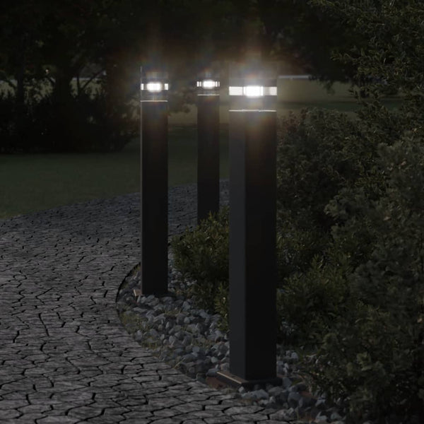 VidaXL Vloerlampen voor buiten 80 cm aluminium zwart