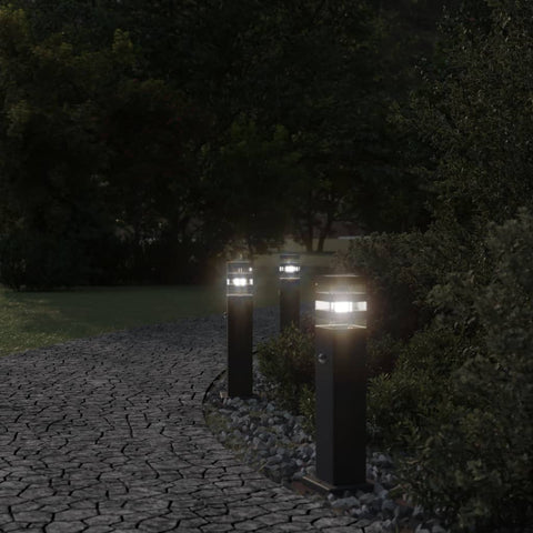 VidaXL Vloerlampen voor buiten met sensor 50 cm aluminium zwart