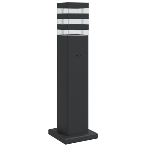 VidaXL Vloerlamp voor buiten met stopcontact 50 cm aluminium zwart