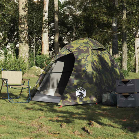 VidaXL Koepeltent 2-persoons waterdicht camouflage