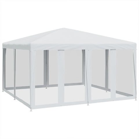 VidaXL Partytent met 8 mesh zijwanden 4x4 m HDPE wit