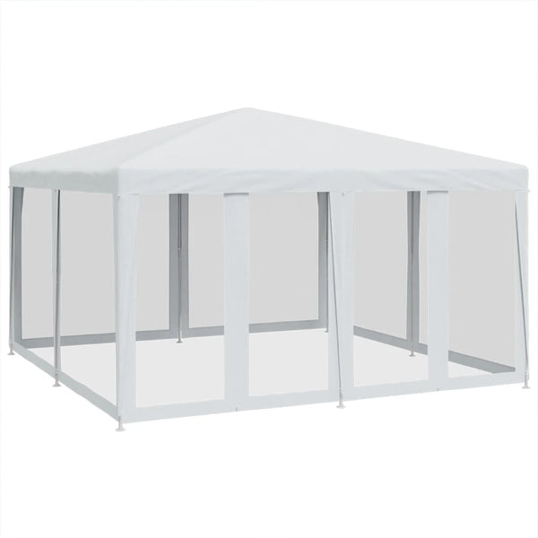 VidaXL Partytent met 8 mesh zijwanden 4x4 m HDPE wit