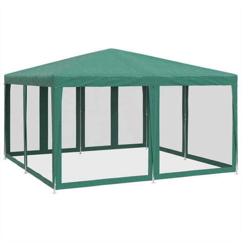 VidaXL Partytent met 8 mesh zijwanden 4x4 m HDPE groen