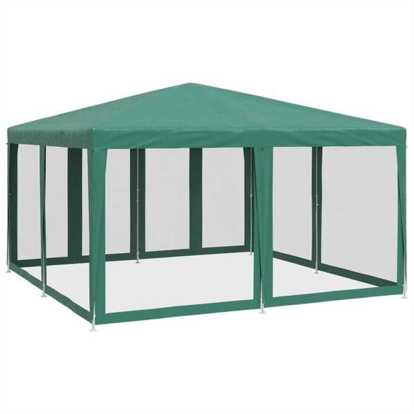 VidaXL Partytent met 8 mesh zijwanden 4x4 m HDPE groen