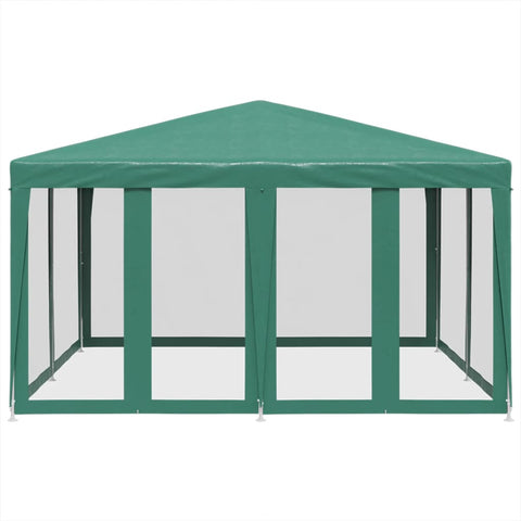 VidaXL Partytent met 8 mesh zijwanden 4x4 m HDPE groen