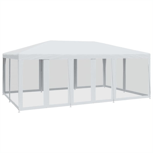 VidaXL Partytent met 10 mesh zijwanden 6x4 m HDPE wit