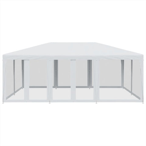 VidaXL Partytent met 10 mesh zijwanden 6x4 m HDPE wit