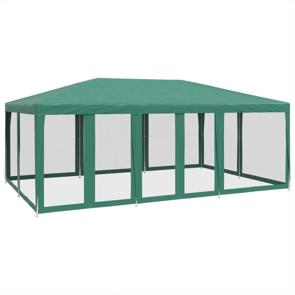 VidaXL Partytent met 10 mesh zijwanden 6x4 m HDPE groen