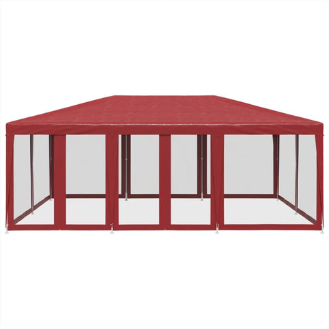 VidaXL Partytent met 10 mesh zijwanden 6x4 m HDPE rood