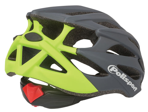 Polisport helm Twig mat grijs fluo geel L 58-61cm easy-lock