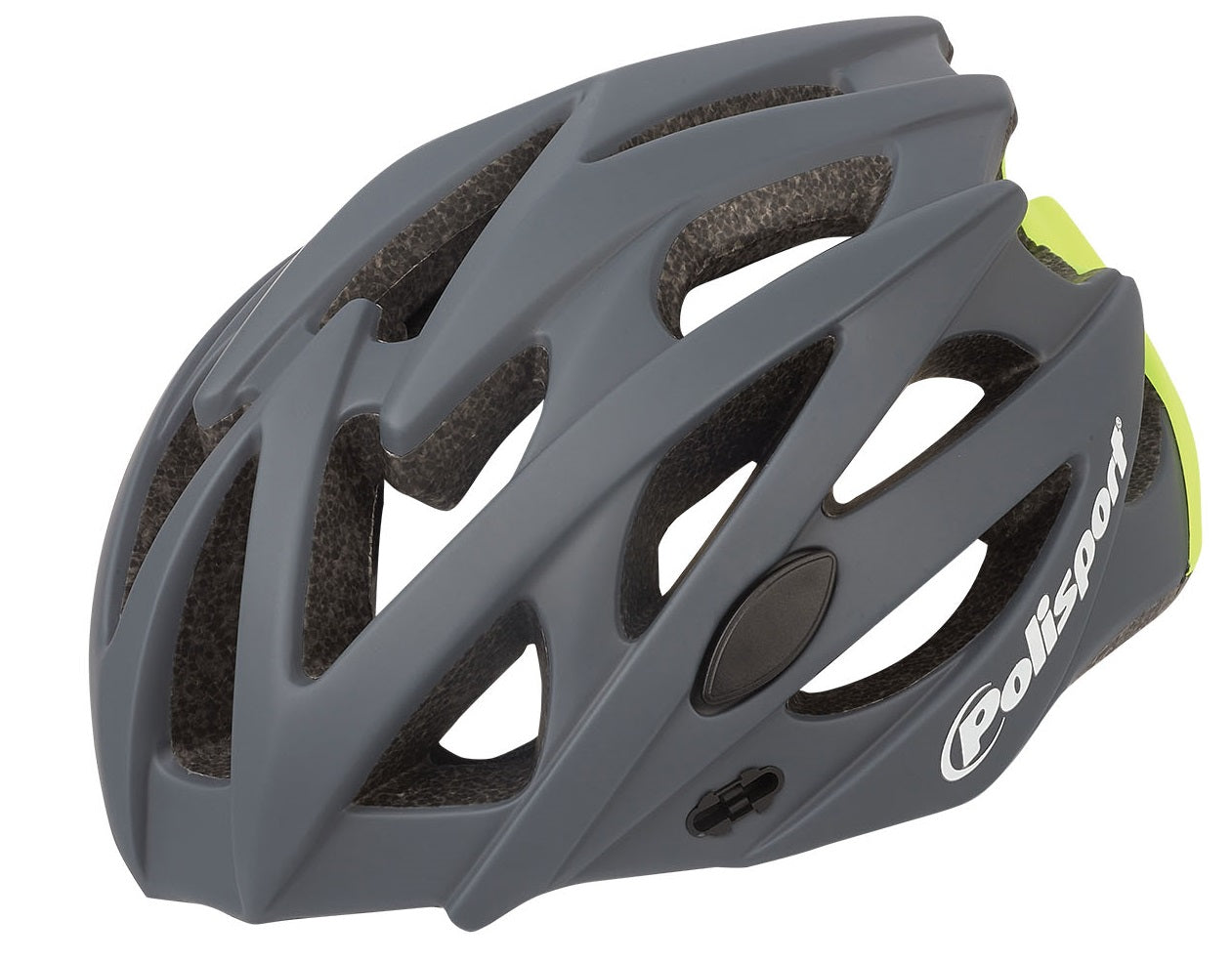 Polisport helm Twig mat grijs fluo geel L 58-61cm easy-lock