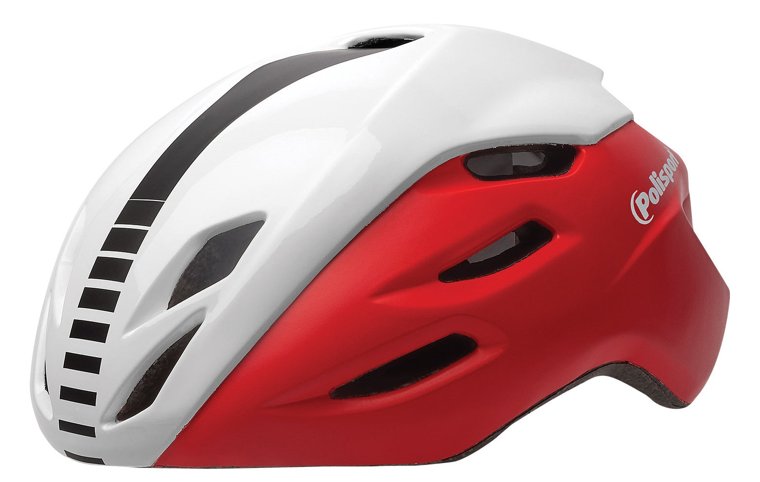 Casque de vélo Polisport Aero-R Medium 55-58 cm - rouge mat blanc noir brillant