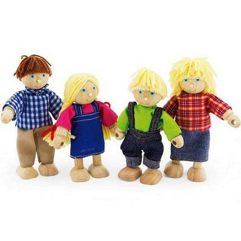 Pintoy Pintoy Houten Boeren Familie Figuren 4 Stuks