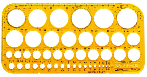 Aristo Aristo AR-5033 Cirkelsjabloon 1-36 Mm 45 Cirkels