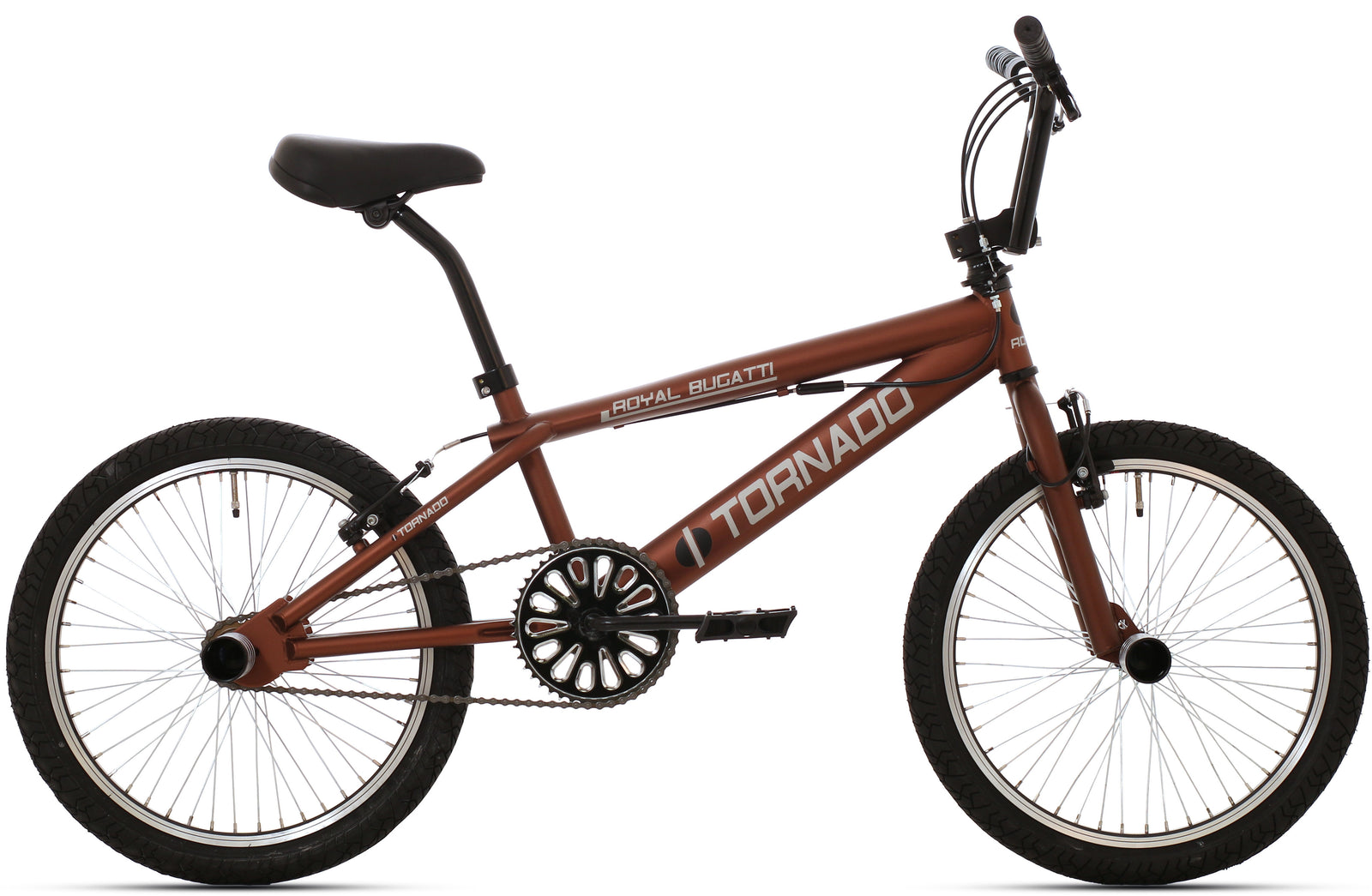 Freestyle BMX 20 Royal Bugatti - donkerbruin mat zwart met zwarte banden