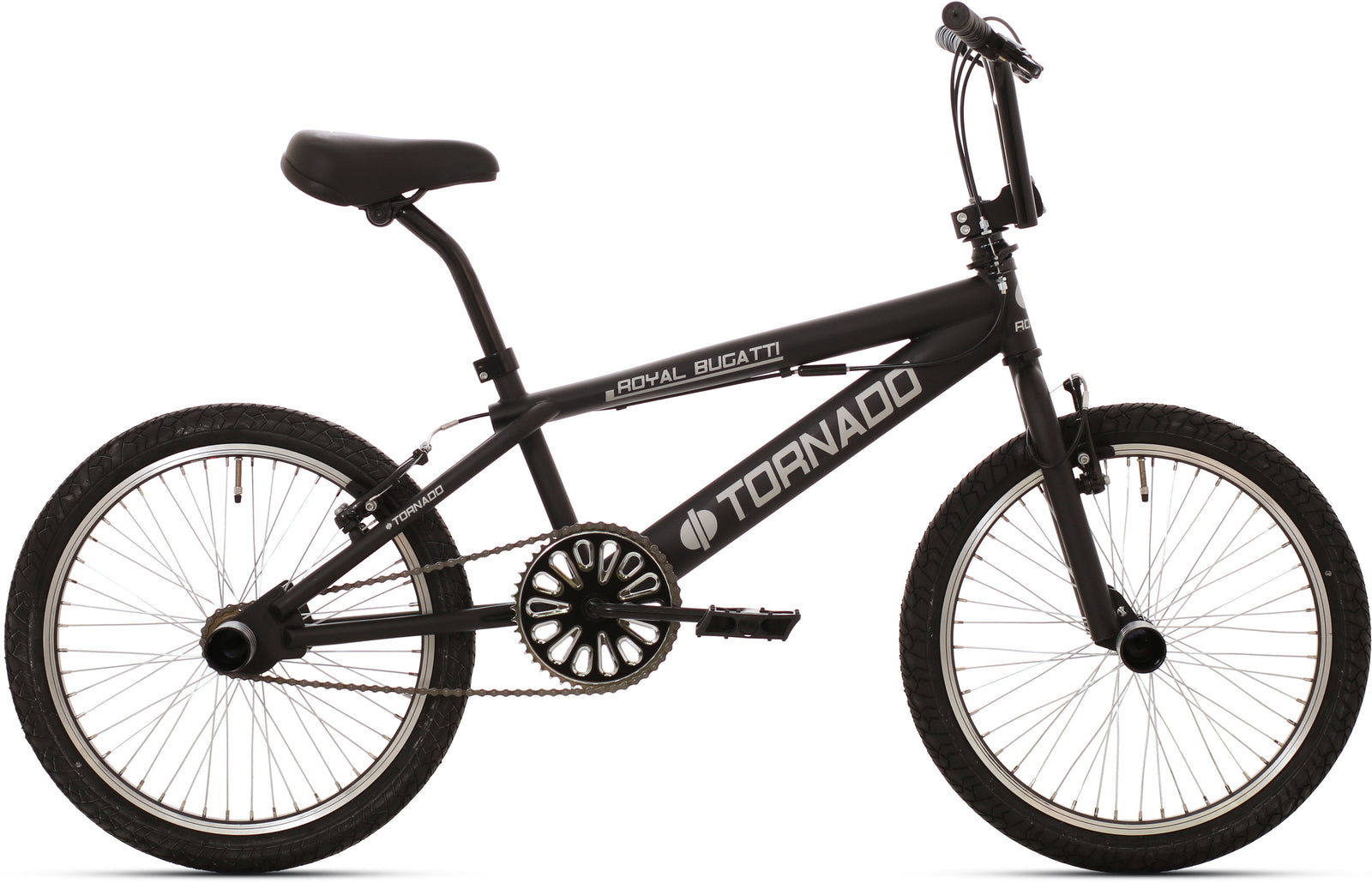 Freestyle BMX 20 Royal Bugatti - mat zwart met zwarte banden