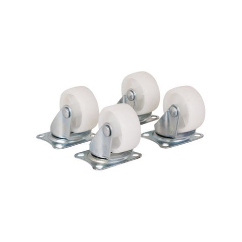 VITESSE DE REMORQUE 4 roues pivotantes 40 mm. blanc