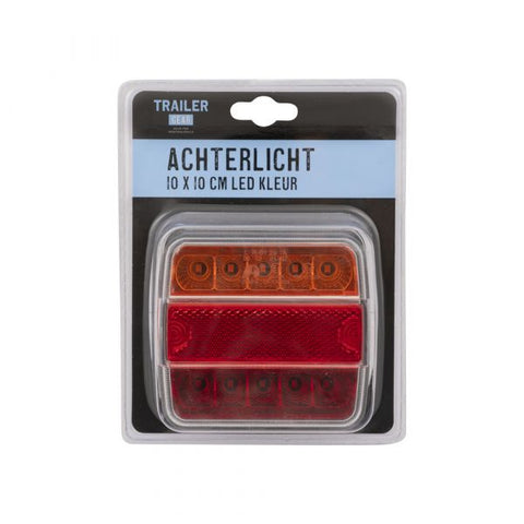 TRAILERGEAR Achterlicht 10x10cm. LED KLEUR