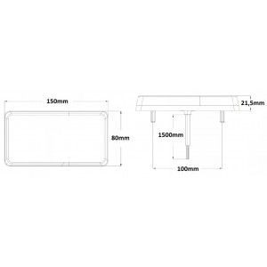 Feu arrière LED Basic 150x80x21,5 mm.