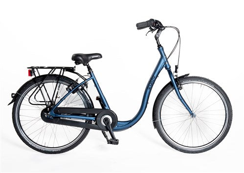 Aldo 26 inch lage instap fiets comfort alu remnaaf blauw