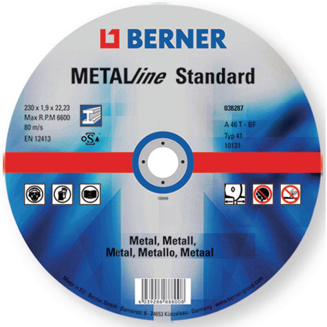 Berner slijpschijf MetalLine Standard plat 115x1,0x22,23mm