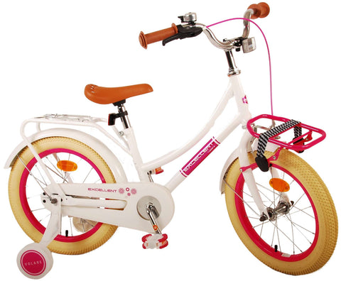 Volare Excellent Kinderfiets - Meisjes - 16 inch - Wit- 95% afgemonteerd