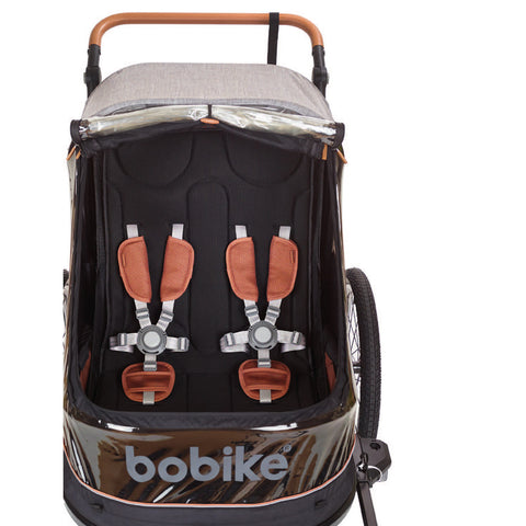 Bobike fietskar trailer Moobe Grey voor 2 kinderen