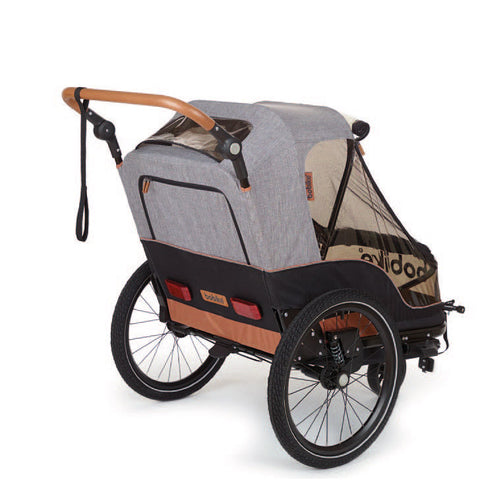 Bobike fietskar trailer Moobe Grey voor 2 kinderen