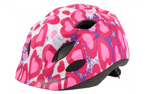 Kinder helm 52-56cm polisport hearts hartjes roze