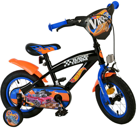 Hot Wheels Kinderfiets - Jongens - 12 inch - Zwart Oranje Blauw