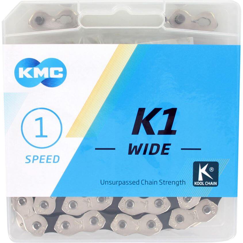 KMC ketting 1 2-1 8 110 K1 Wide zilver zwart BMX TRACK