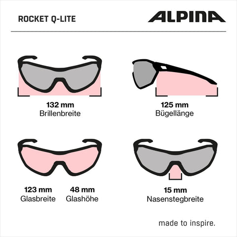 Alpina Sports sportbril Rocket Q-Lite mat zwart