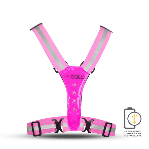 Gato safer sport led vest usb hot pink one size