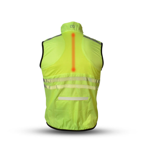 Gato windbreaker mesh vest usb led neon yellow extra small