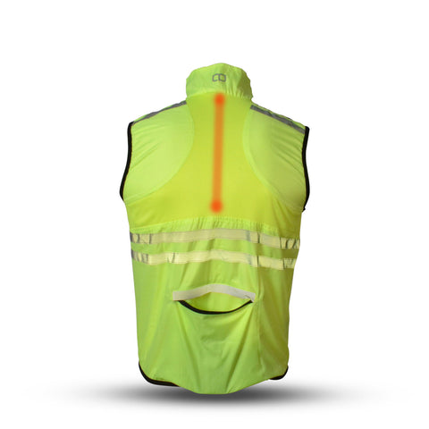 Gato windbreaker mesh vest usb led neon yellow extra small