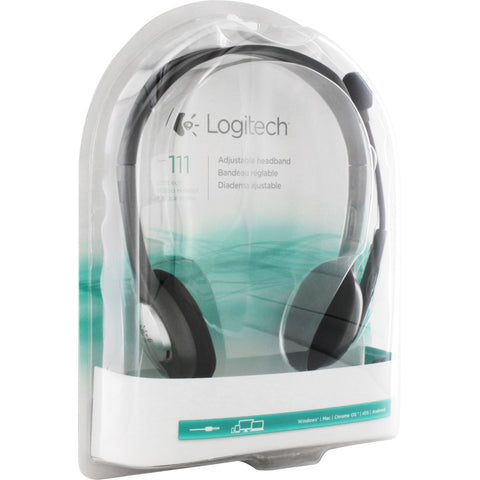 Logitech Logitech 981-000593 H111 Stereo Headset, Wired, Office Call center, 20 20000 Hz, Headset, Grey