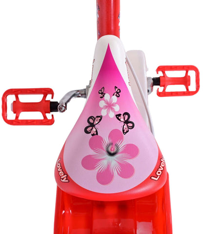 Volare Lovely Kinderfiets - Meisjes - 14 inch - Rood Wit - Twee Handremmen