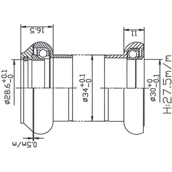 Tecora E balhoofdstel1 1 8 inch ahead cartr alu 30.0 conus zwart