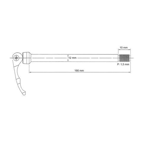 NOVATEC QR269R Axe traversant 12 mm avec levier arrière