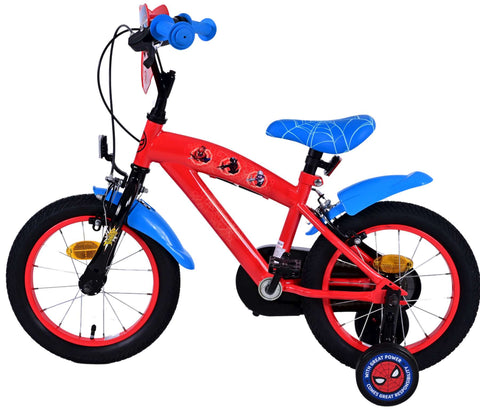 Ultimate Spider-Man Kinderfiets - Jongens - 14 inch - Blauw Rood - Twee handremmen