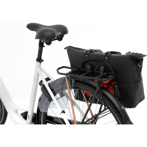 Sacoche de vélo New Looxs Verla 34 x 18 x 44cm 21 litres - en cuir de luxe - noir