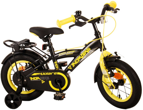 Volare Thombike Kinderfiets - Jongens - 12 inch - Zwart Geel - Twee Handremmen